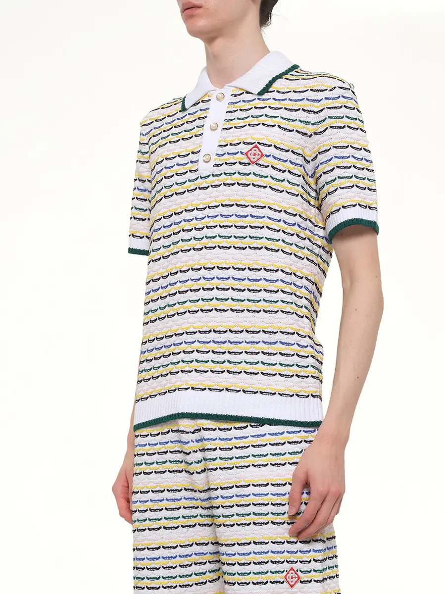 Casablanca Tuck Stitch Polo Shirt | Thumbnail 3 Casablanca Tuck Stitch Polo Shirt | Thumbnail 3