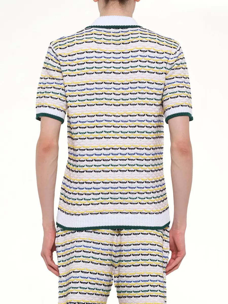 Casablanca Tuck Stitch Polo Shirt | Thumbnail 5 Casablanca Tuck Stitch Polo Shirt | Thumbnail 5