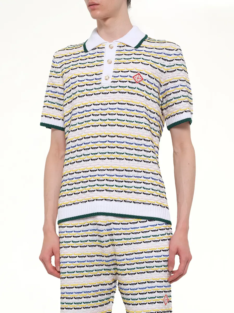Casablanca Tuck Stitch Polo Shirt | Thumbnail 6 Casablanca Tuck Stitch Polo Shirt | Thumbnail 6