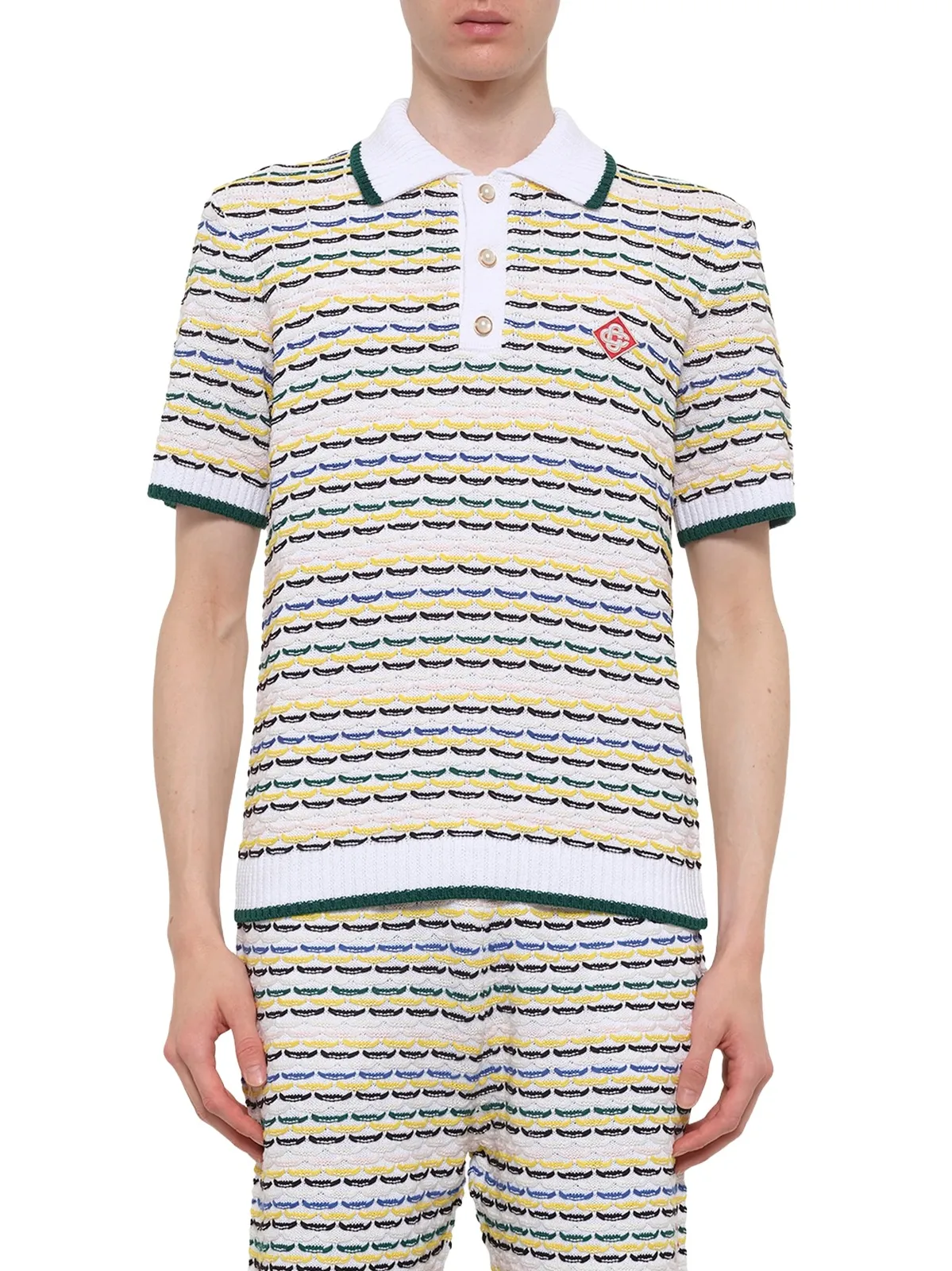 Casablanca Tuck Stitch Polo Shirt