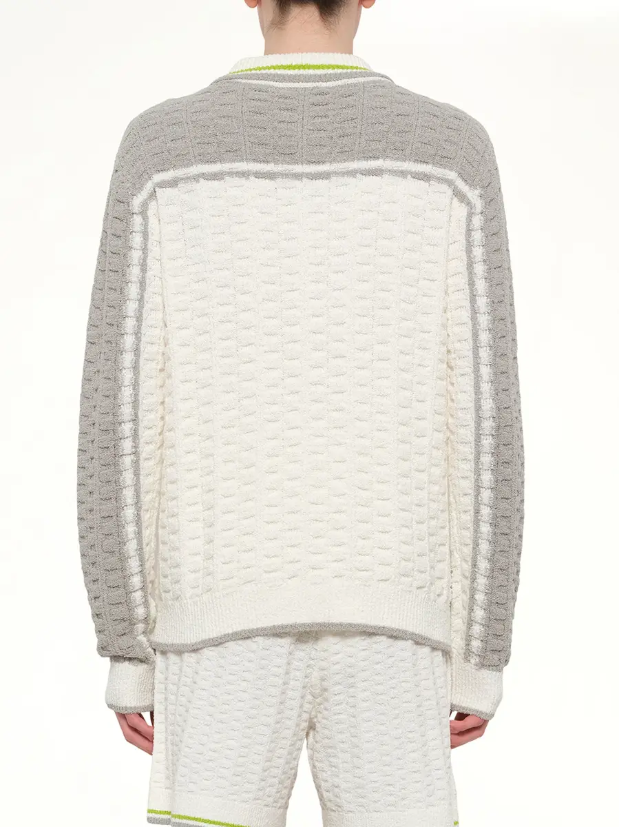 Casablanca Tennis Boucle Long Sleeve Polo Shirt | Thumbnail 5 Casablanca Tennis Boucle Long Sleeve Polo Shirt | Thumbnail 5