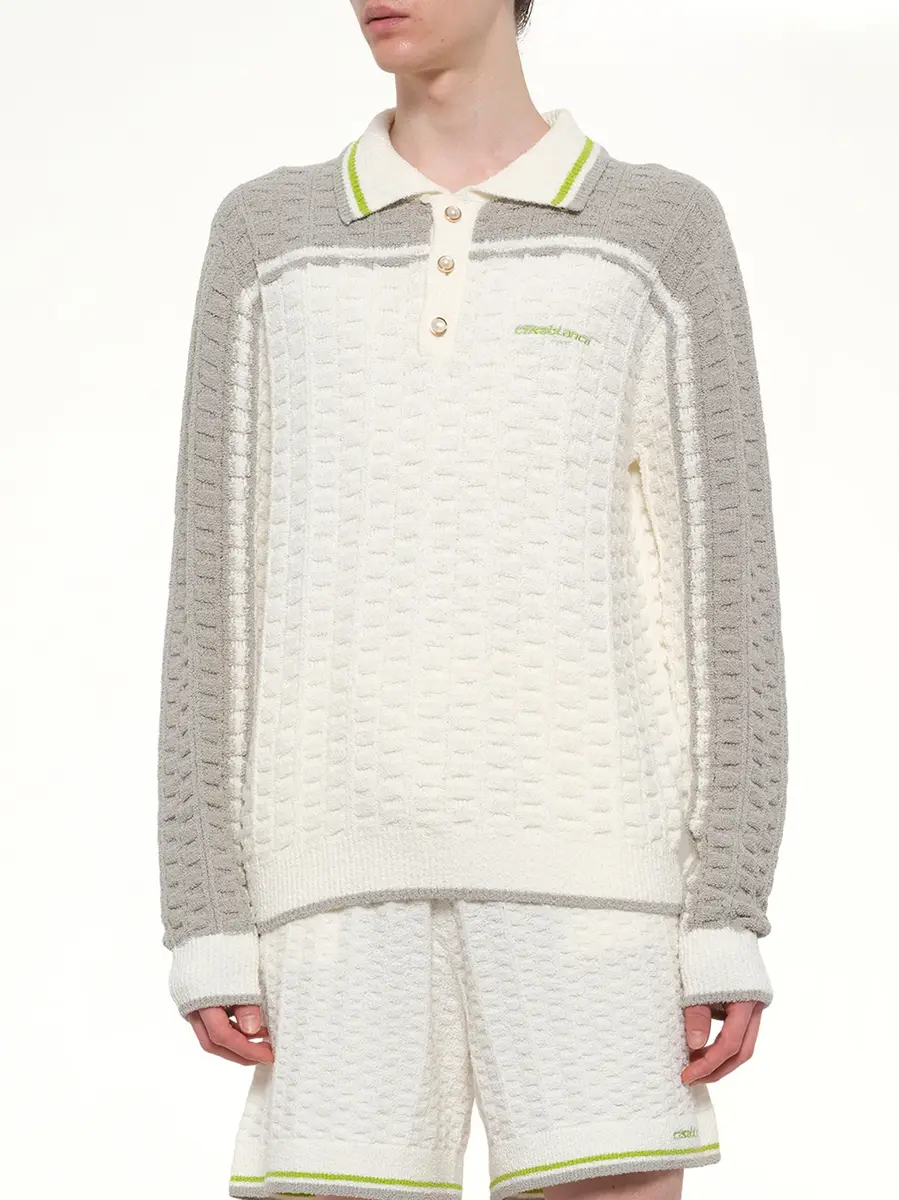 Casablanca Tennis Boucle Long Sleeve Polo Shirt | Thumbnail 7 Casablanca Tennis Boucle Long Sleeve Polo Shirt | Thumbnail 7