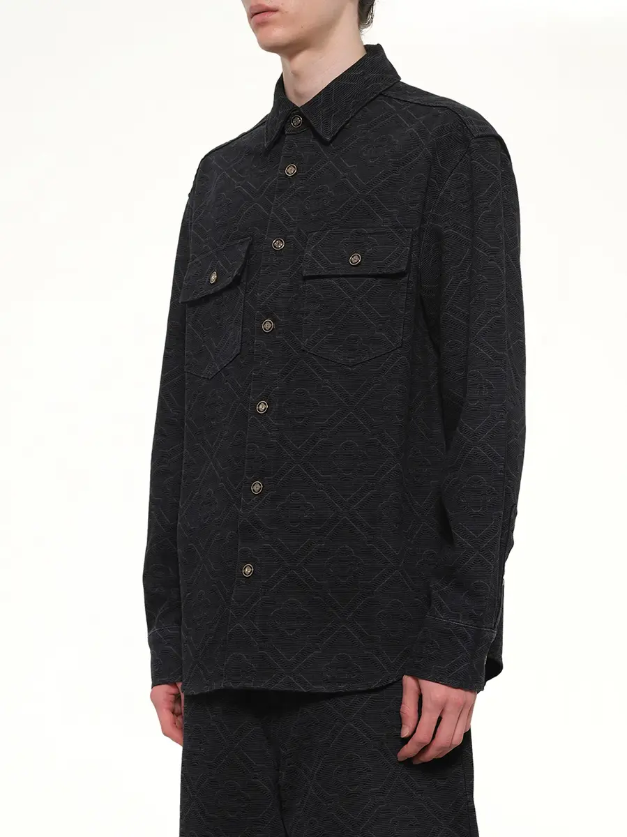 Casablanca Laser Monogram Denim Shirt | Thumbnail 3 Casablanca Laser Monogram Denim Shirt | Thumbnail 3