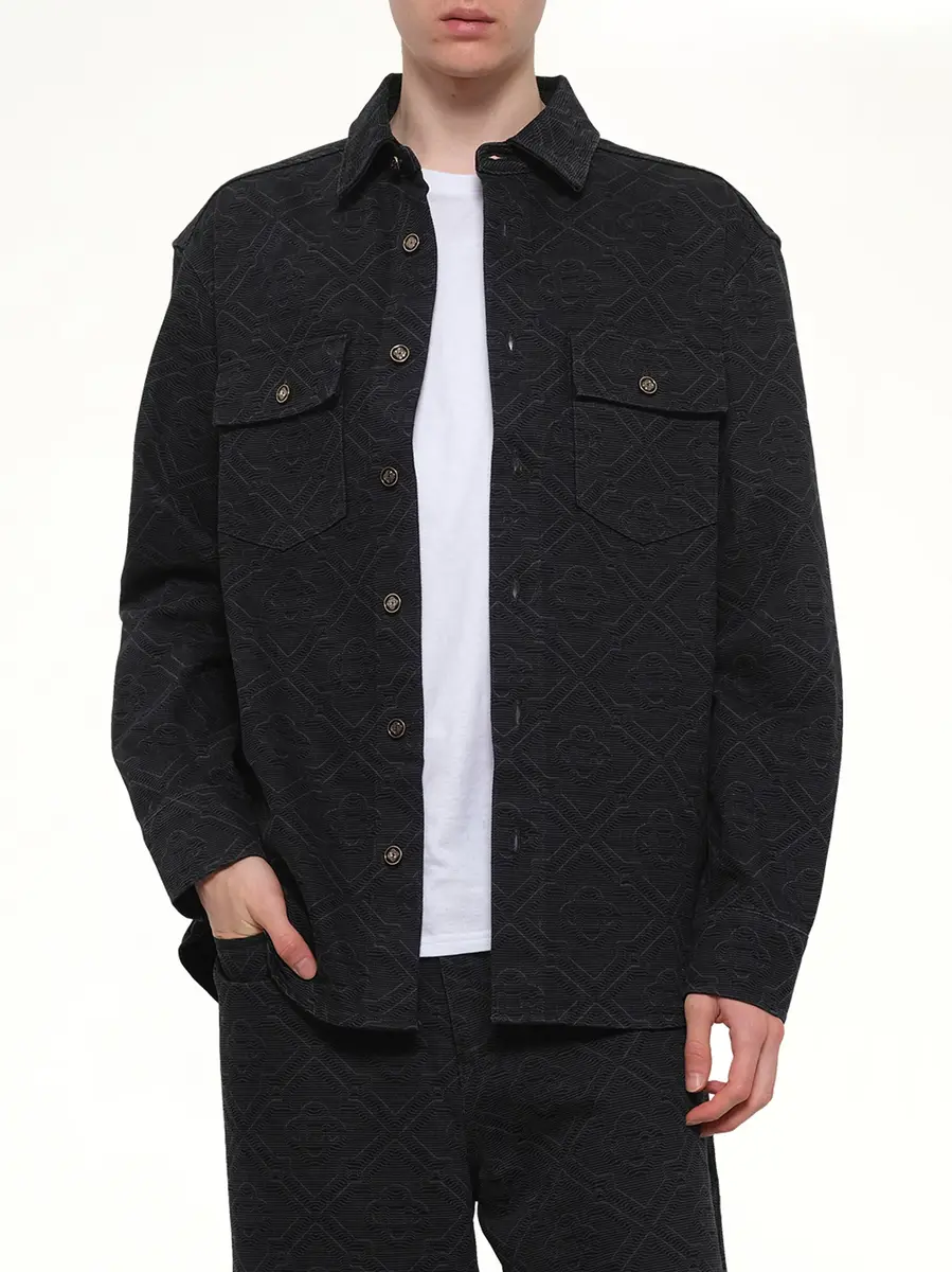 Casablanca Laser Monogram Denim Shirt | Thumbnail 6 Casablanca Laser Monogram Denim Shirt | Thumbnail 6