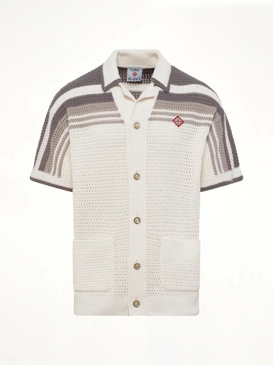 Casablanca Crochet Shirt in White/grey | Thumbnail 2 Casablanca Crochet Shirt in White/grey | Thumbnail 2