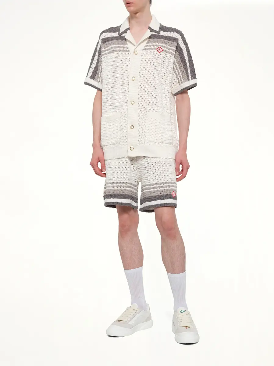 Casablanca Crochet Shirt in White/grey | Thumbnail 4 Casablanca Crochet Shirt in White/grey | Thumbnail 4