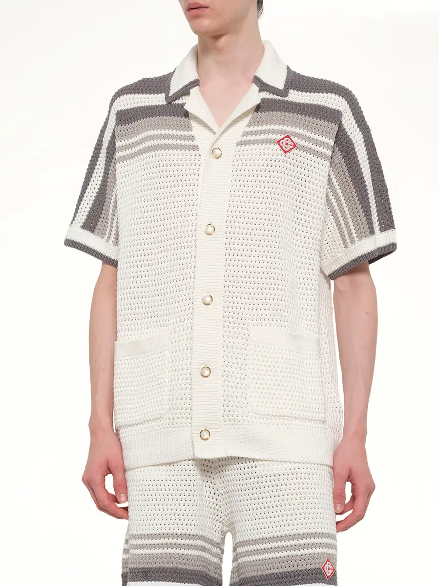 Casablanca Crochet Shirt in White/grey | Thumbnail 6 Casablanca Crochet Shirt in White/grey | Thumbnail 6
