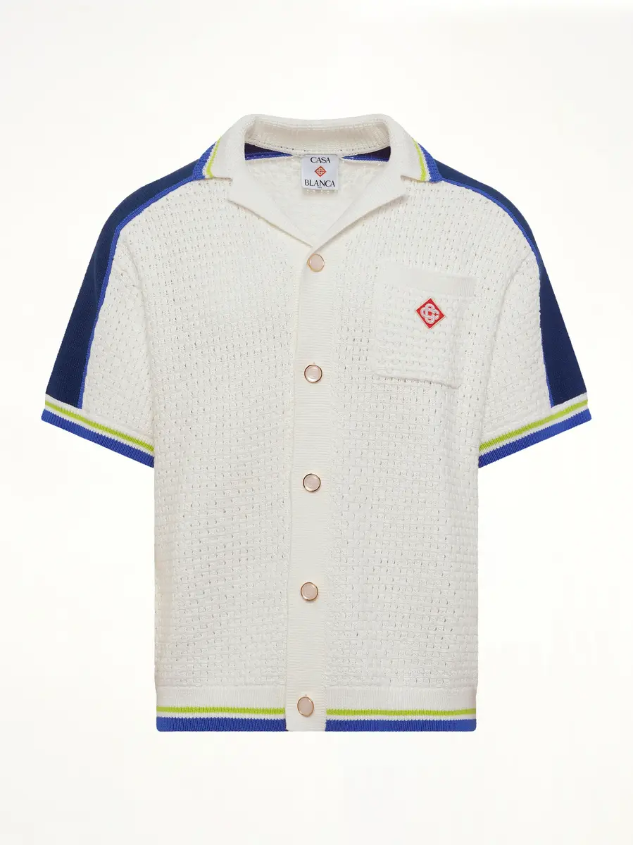 Casablanca Crochet Shirt in Navy/white | Thumbnail 2 Casablanca Crochet Shirt in Navy/white | Thumbnail 2