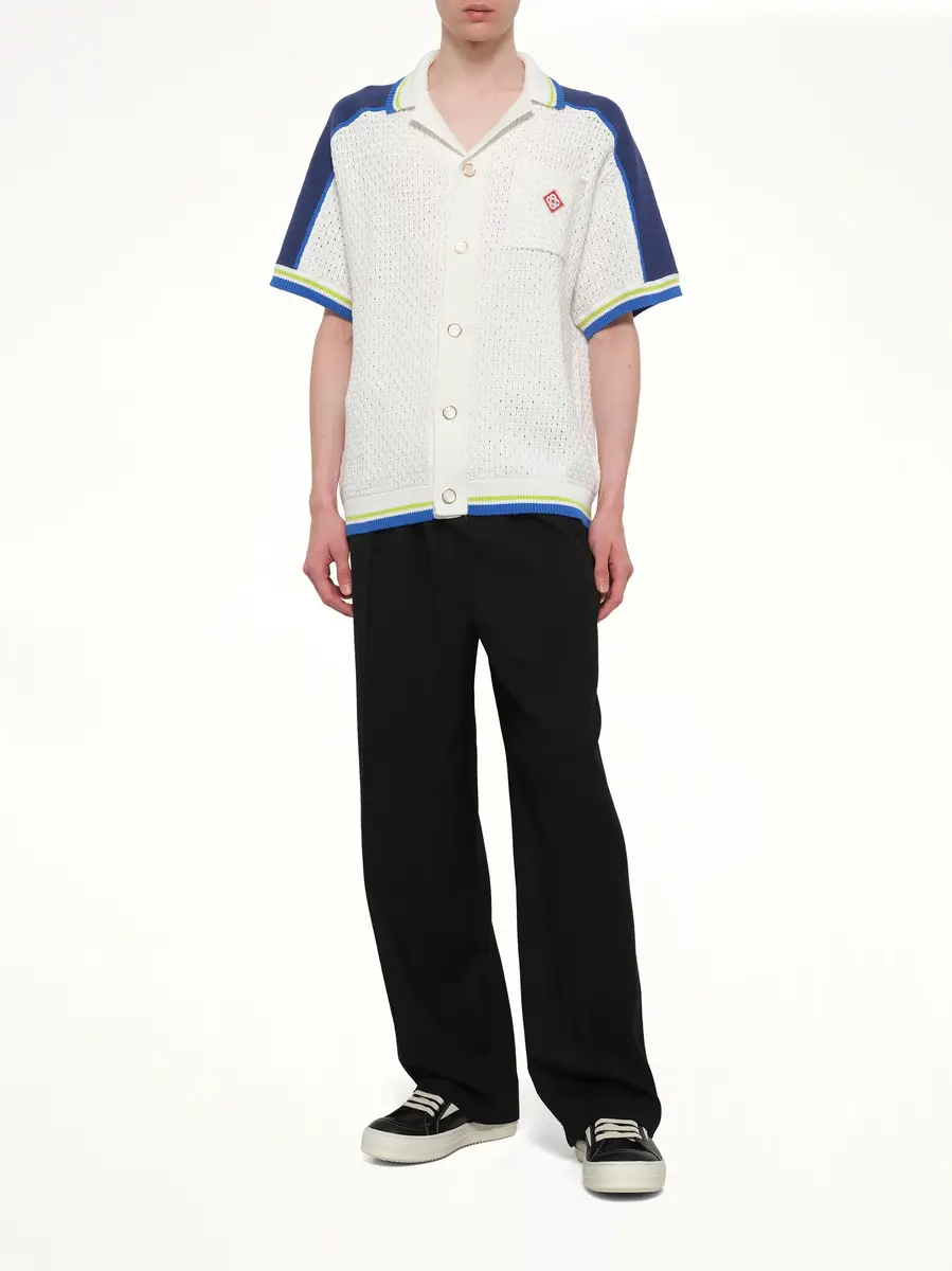 Casablanca Crochet Shirt in Navy/white | Thumbnail 4 Casablanca Crochet Shirt in Navy/white | Thumbnail 4