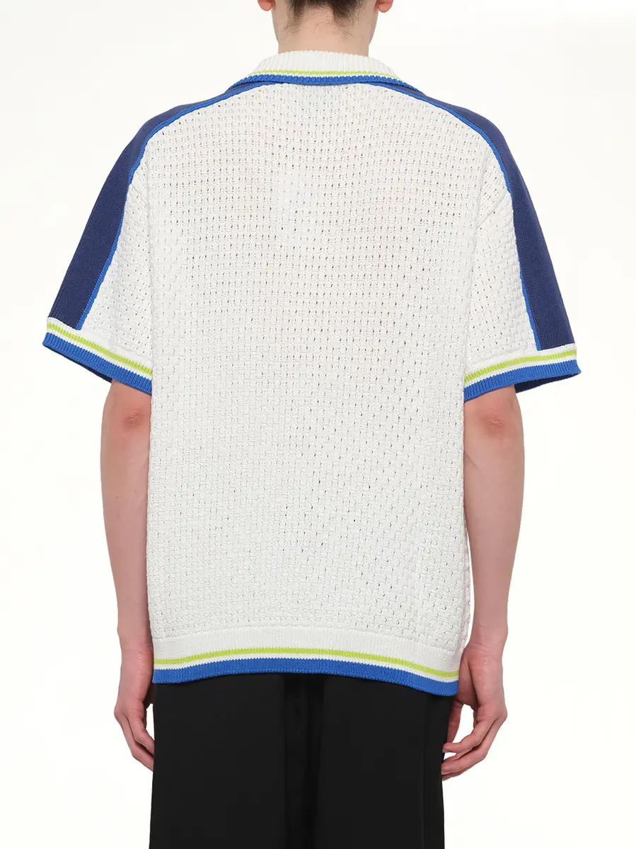 Casablanca Crochet Shirt in Navy/white | Thumbnail 5 Casablanca Crochet Shirt in Navy/white | Thumbnail 5