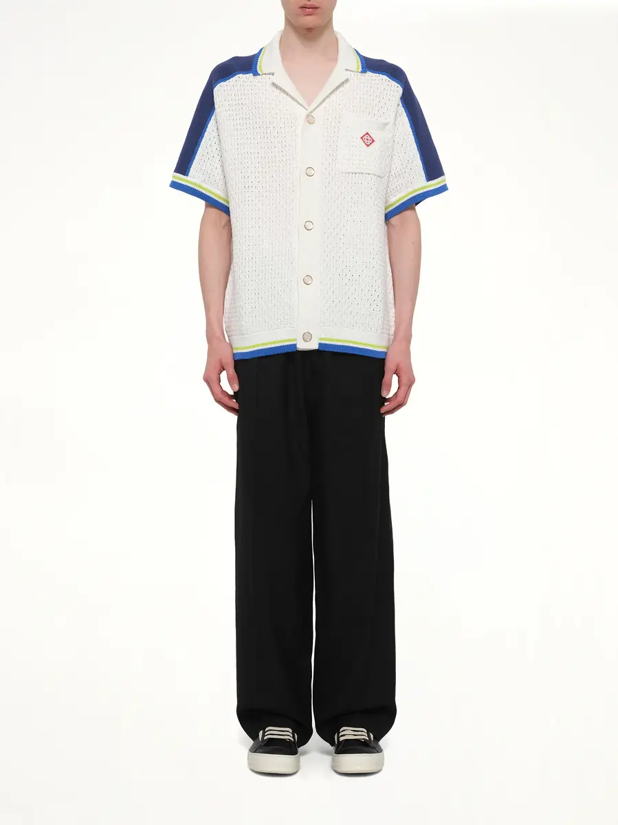 Casablanca Crochet Shirt in Navy/white | Thumbnail 7 Casablanca Crochet Shirt in Navy/white | Thumbnail 7