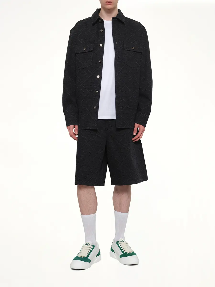 Casablanca Laser Monogram Denim Shorts | Thumbnail 4 Casablanca Laser Monogram Denim Shorts | Thumbnail 4