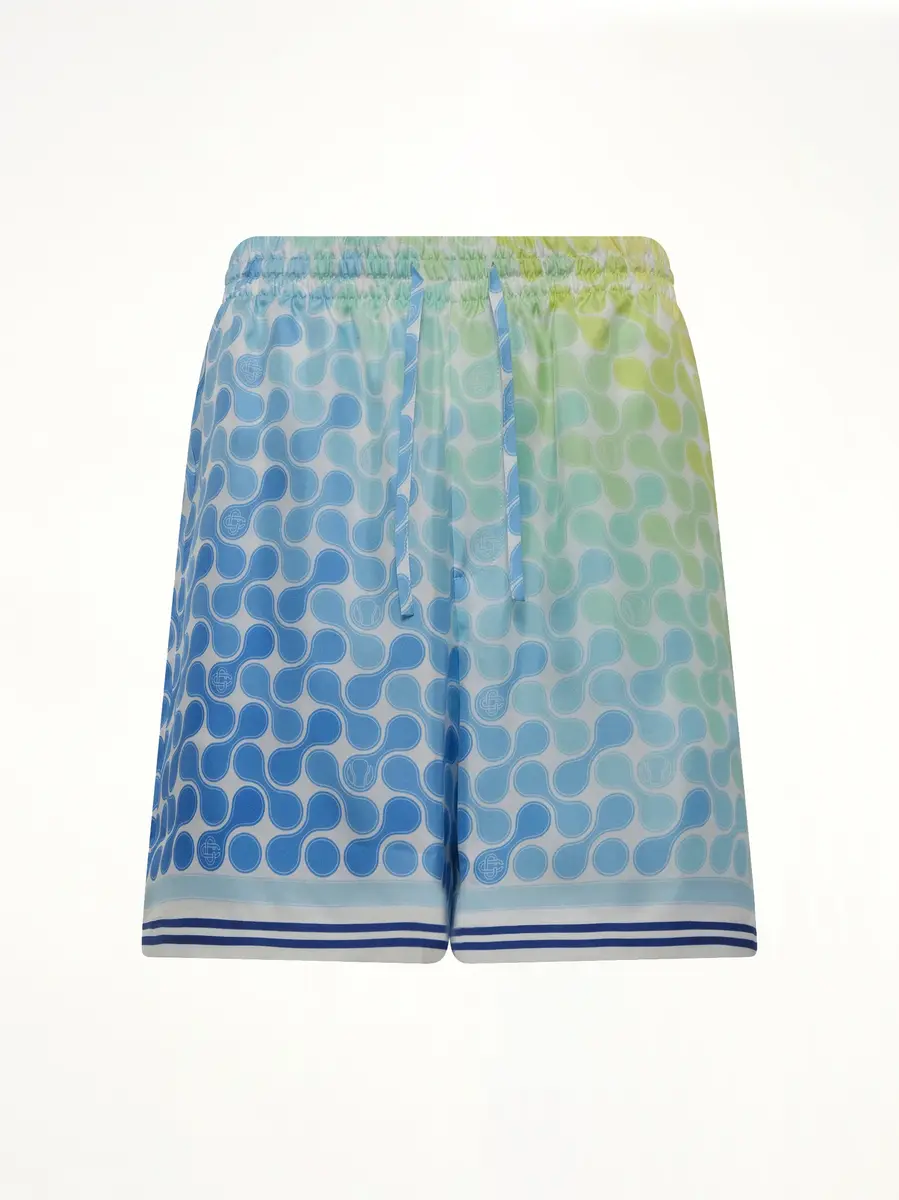 Casablanca Tennis Tile Silk Shorts in Multicolour | Thumbnail 2 Casablanca Tennis Tile Silk Shorts in Multicolour | Thumbnail 2
