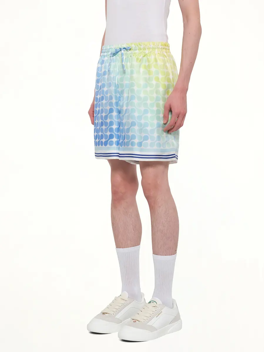 Casablanca Tennis Tile Silk Shorts in Multicolour | Thumbnail 3 Casablanca Tennis Tile Silk Shorts in Multicolour | Thumbnail 3