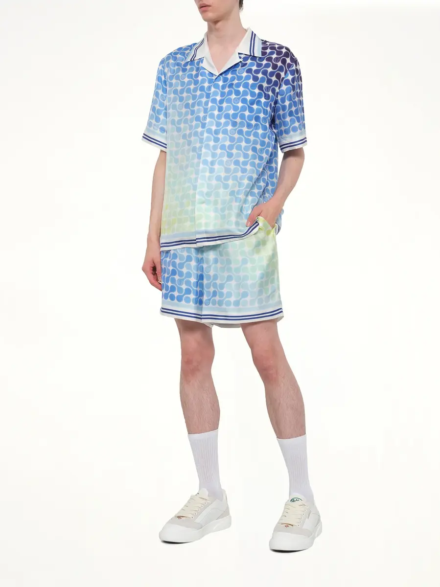 Casablanca Tennis Tile Silk Shorts in Multicolour | Thumbnail 4 Casablanca Tennis Tile Silk Shorts in Multicolour | Thumbnail 4