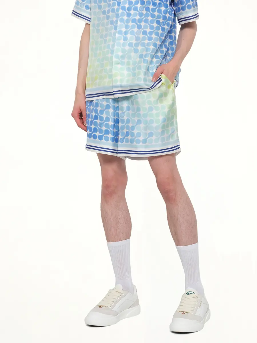 Casablanca Tennis Tile Silk Shorts in Multicolour | Thumbnail 6 Casablanca Tennis Tile Silk Shorts in Multicolour | Thumbnail 6