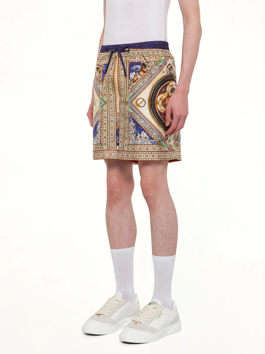 Casablanca Plafond Orne De Musique Silk Shorts in Multicolour | Thumbnail 3 Casablanca Plafond Orne De Musique Silk Shorts in Multicolour | Thumbnail 3