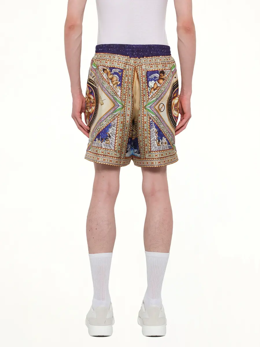 Casablanca Plafond Orne De Musique Silk Shorts in Multicolour | Thumbnail 5 Casablanca Plafond Orne De Musique Silk Shorts in Multicolour | Thumbnail 5