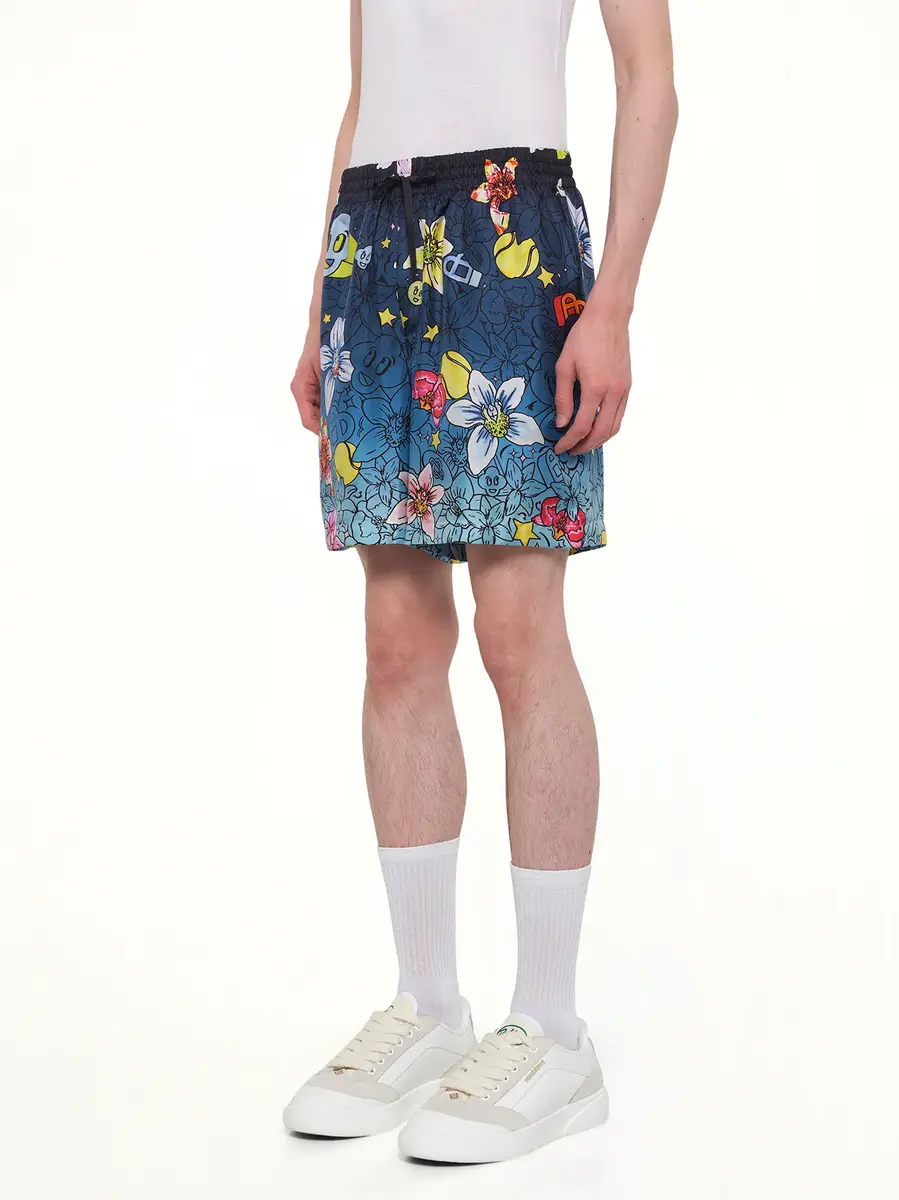 Casablanca Collage D'Icones Silk Shorts in Multicolour | Thumbnail 3 Casablanca Collage D'Icones Silk Shorts in Multicolour | Thumbnail 3