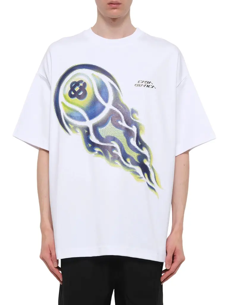 Casablanca Flaming Tennis Ball Oversized T-shirt