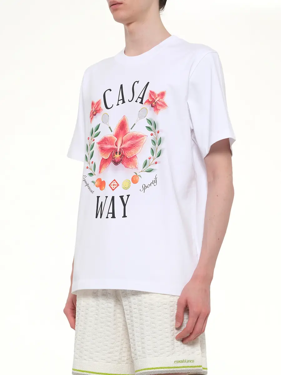 Casablanca Casa Way Orchid Classic T-shirt | Thumbnail 3 Casablanca Casa Way Orchid Classic T-shirt | Thumbnail 3