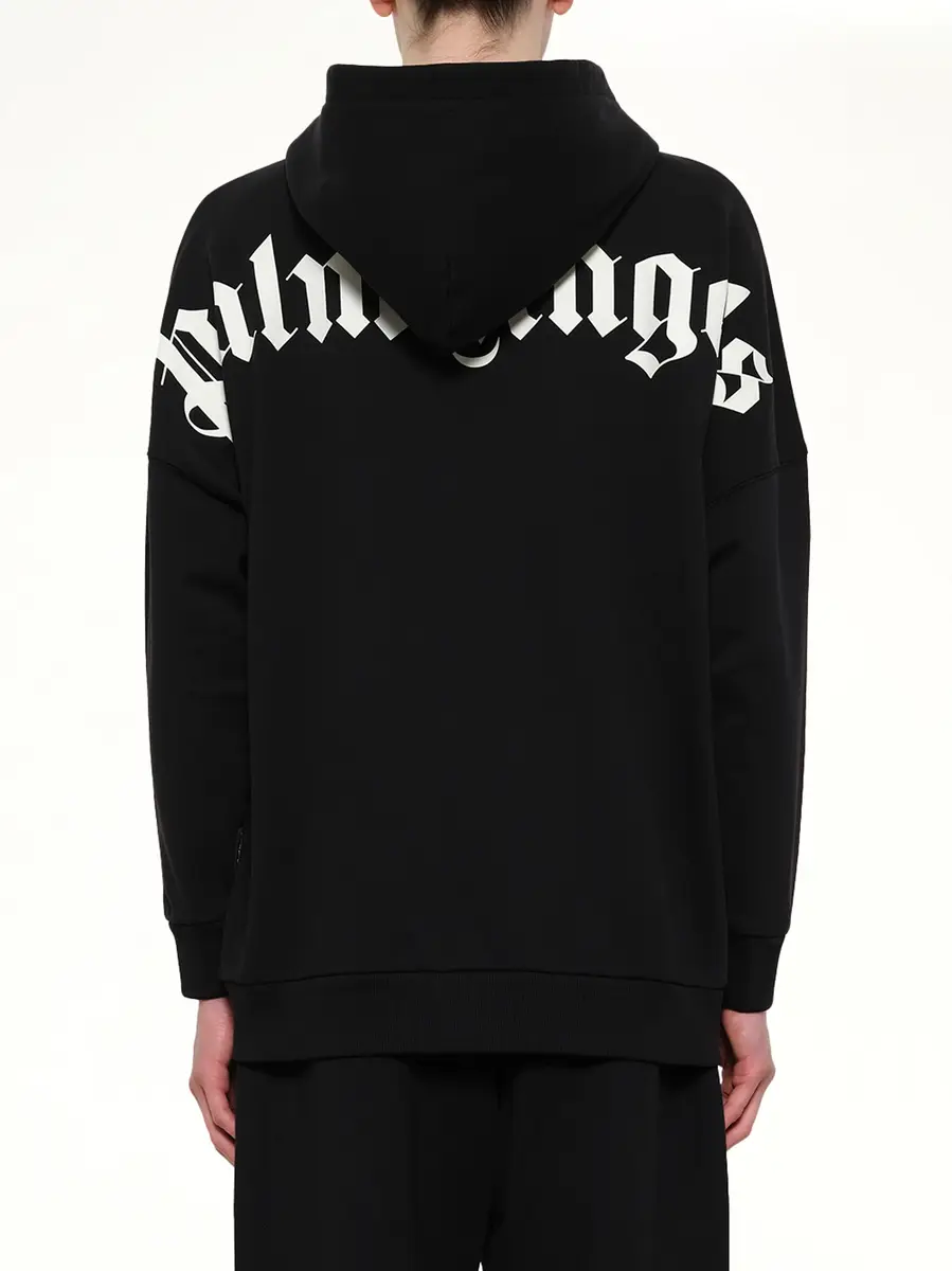Palm Angels Classic Logo Over Hoodie in Black/off White | Thumbnail 5