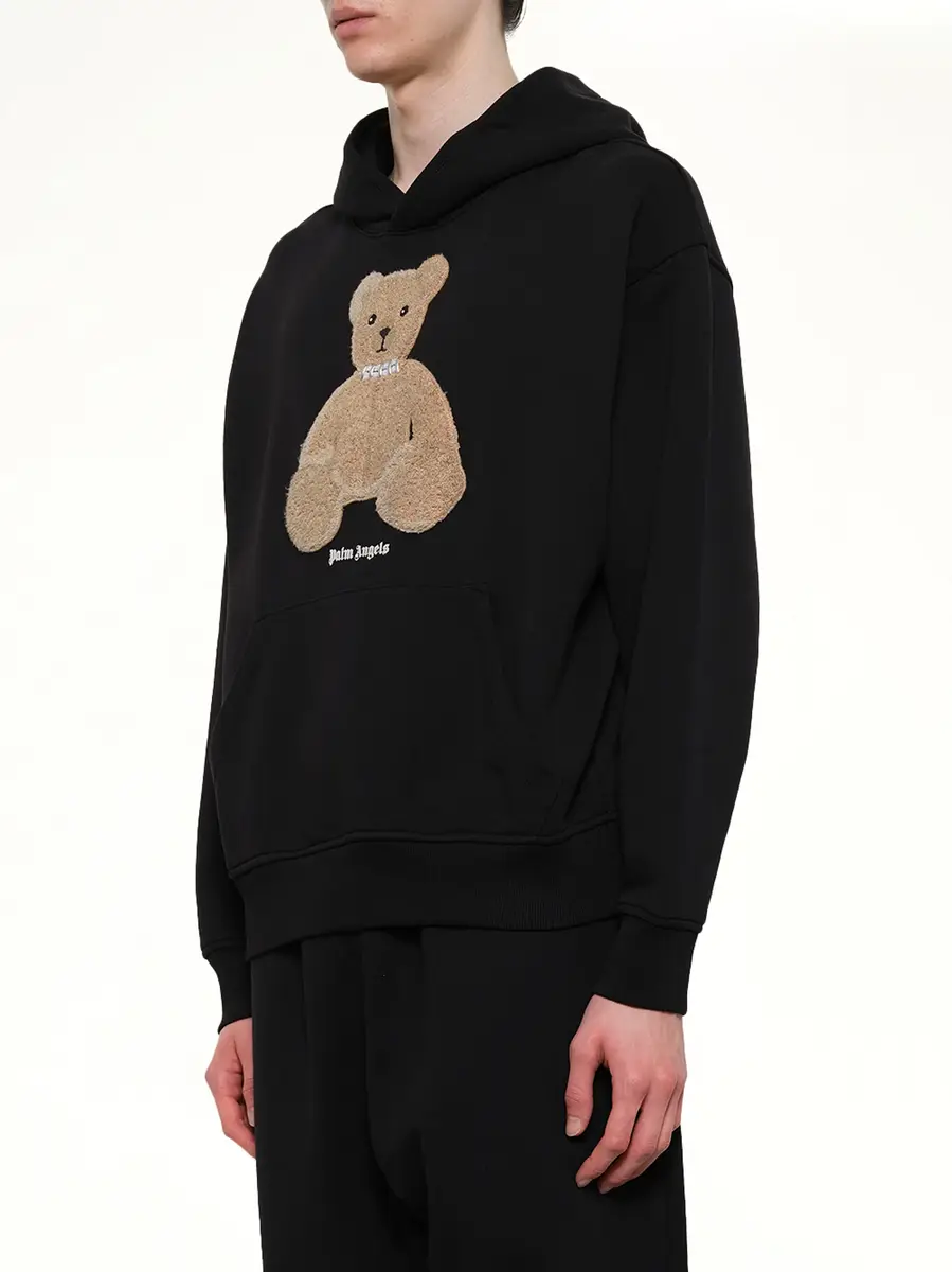 Palm Angels Bear Regular Hoodie in Black/brown | Thumbnail 3 Palm Angels Bear Regular Hoodie in Black/brown | Thumbnail 3