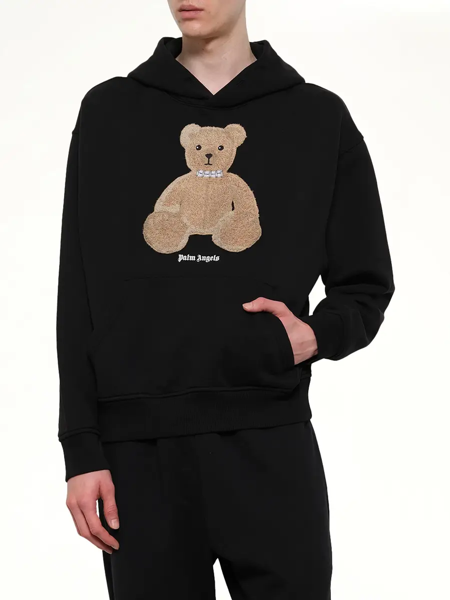 Palm Angels Bear Regular Hoodie in Black/brown | Thumbnail 6 Palm Angels Bear Regular Hoodie in Black/brown | Thumbnail 6