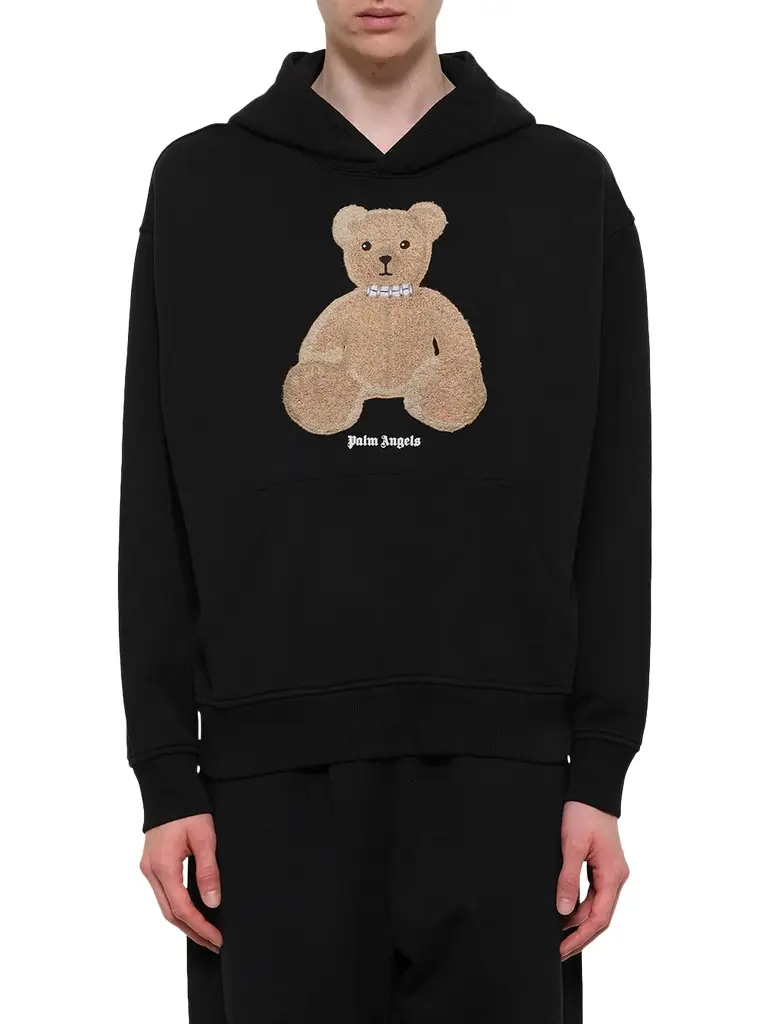 Palm Angels Bear Regular Hoodie in Black/brown