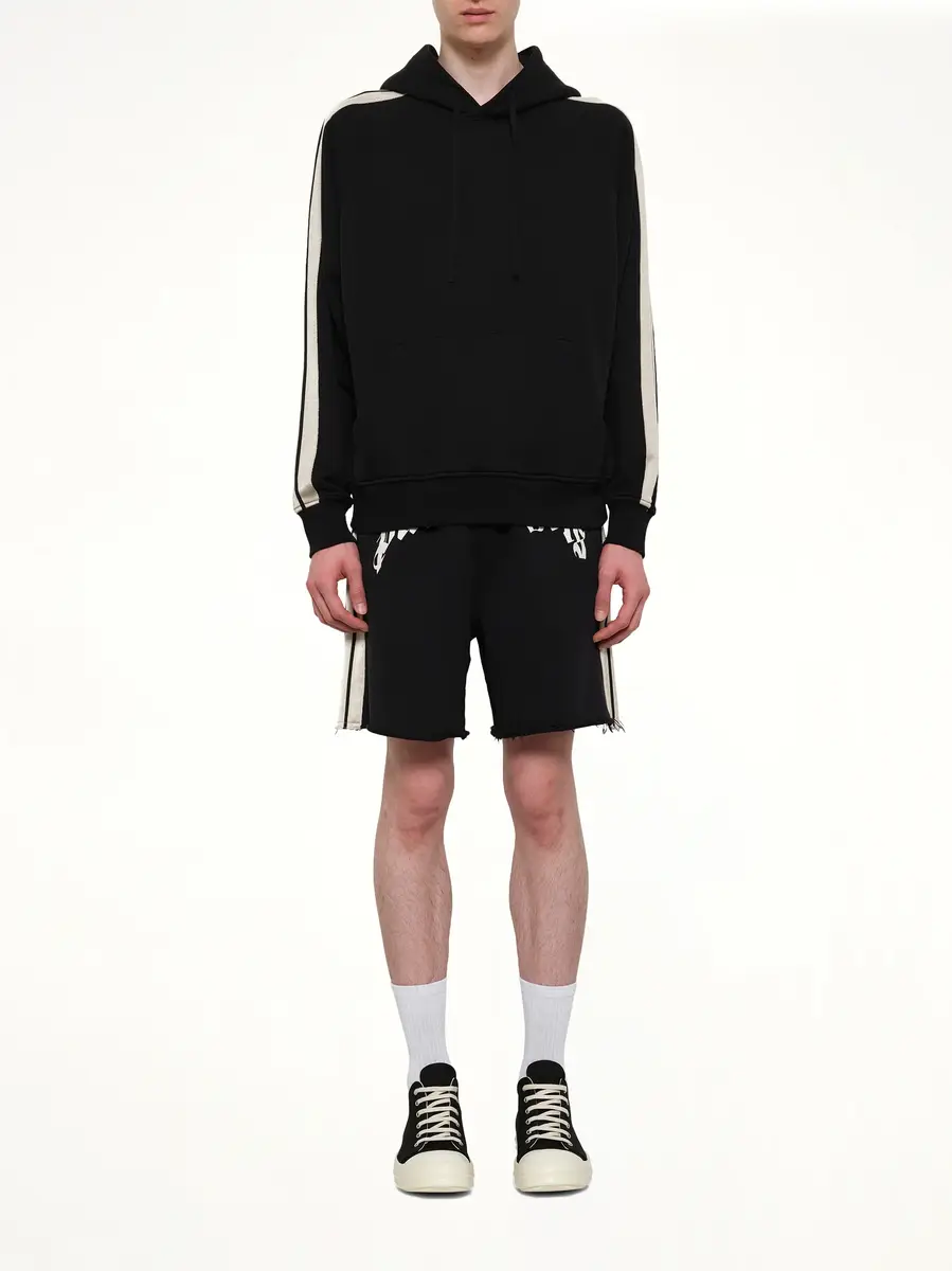 Palm Angels Back Curved Logo Track Hoodie in Black/off White | Thumbnail 7