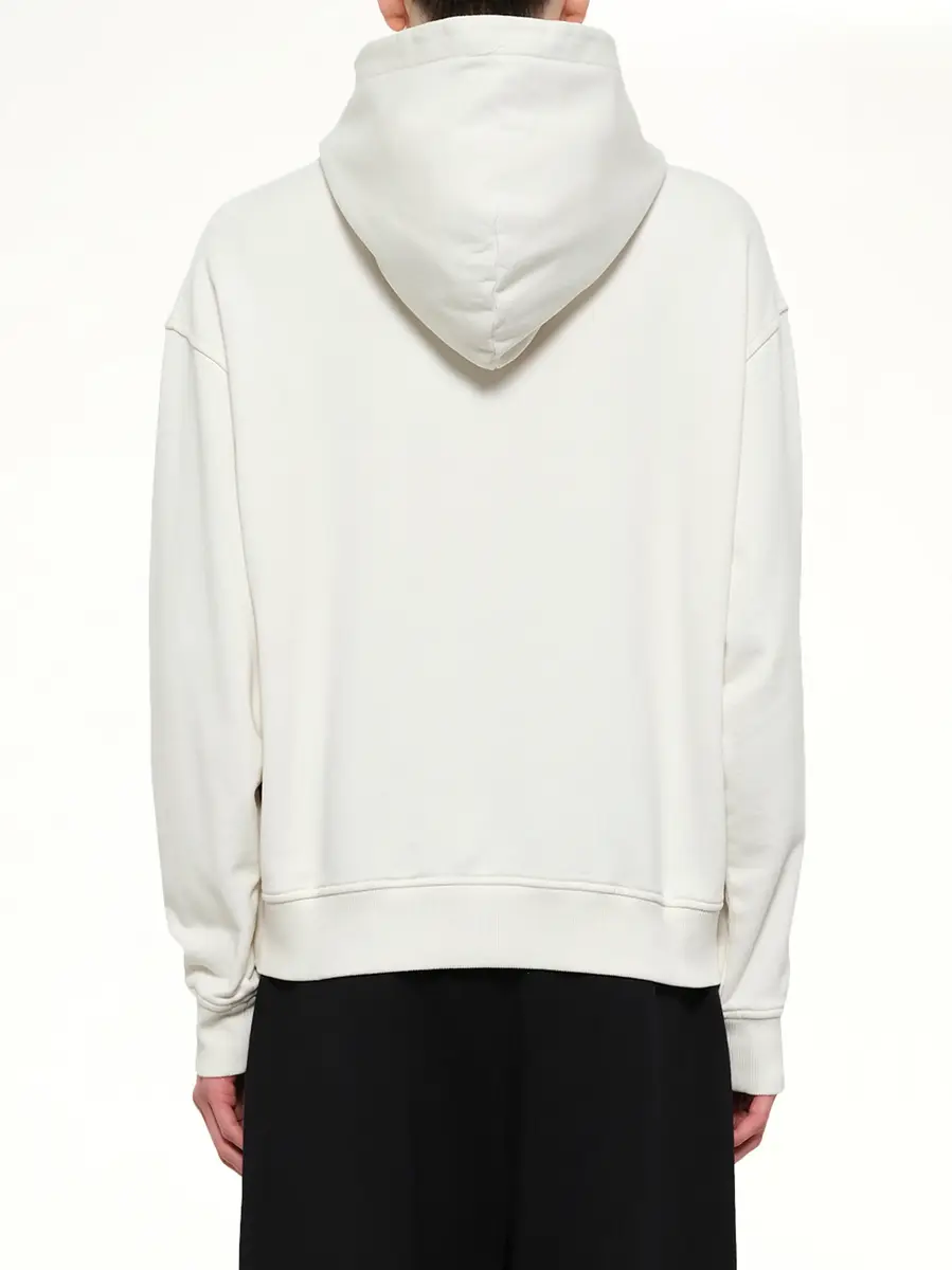 Palm Angels Neck Logo Regular Hoodie in Off White/black | Thumbnail 5 Palm Angels Neck Logo Regular Hoodie in Off White/black | Thumbnail 5