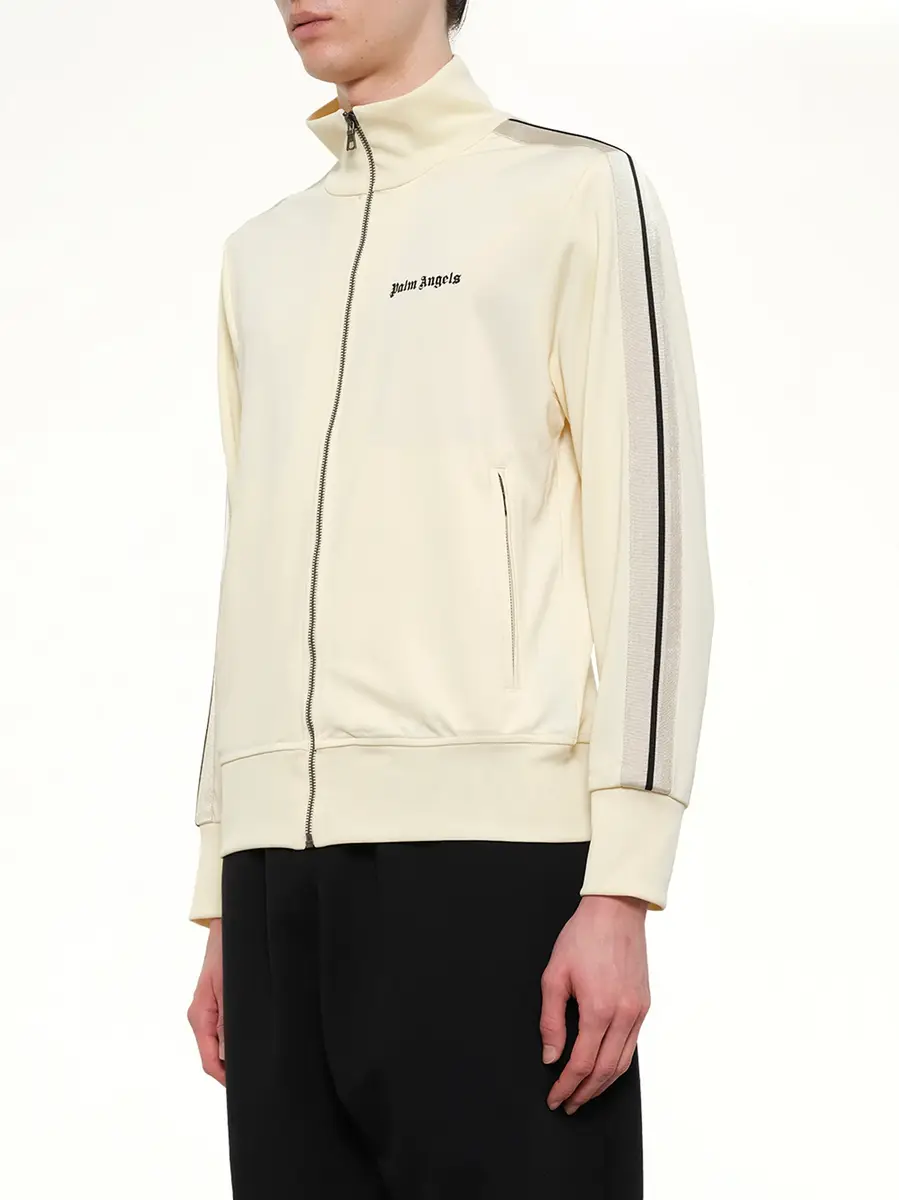 Palm Angels Classic Logo Track Top in Ivory/black | Thumbnail 3
