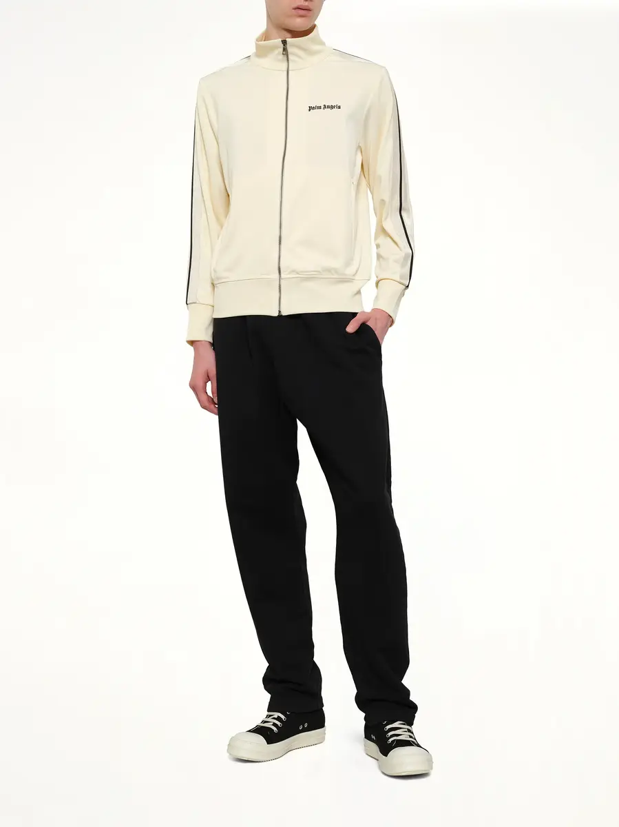 Palm Angels Classic Logo Track Top in Ivory/black | Thumbnail 4