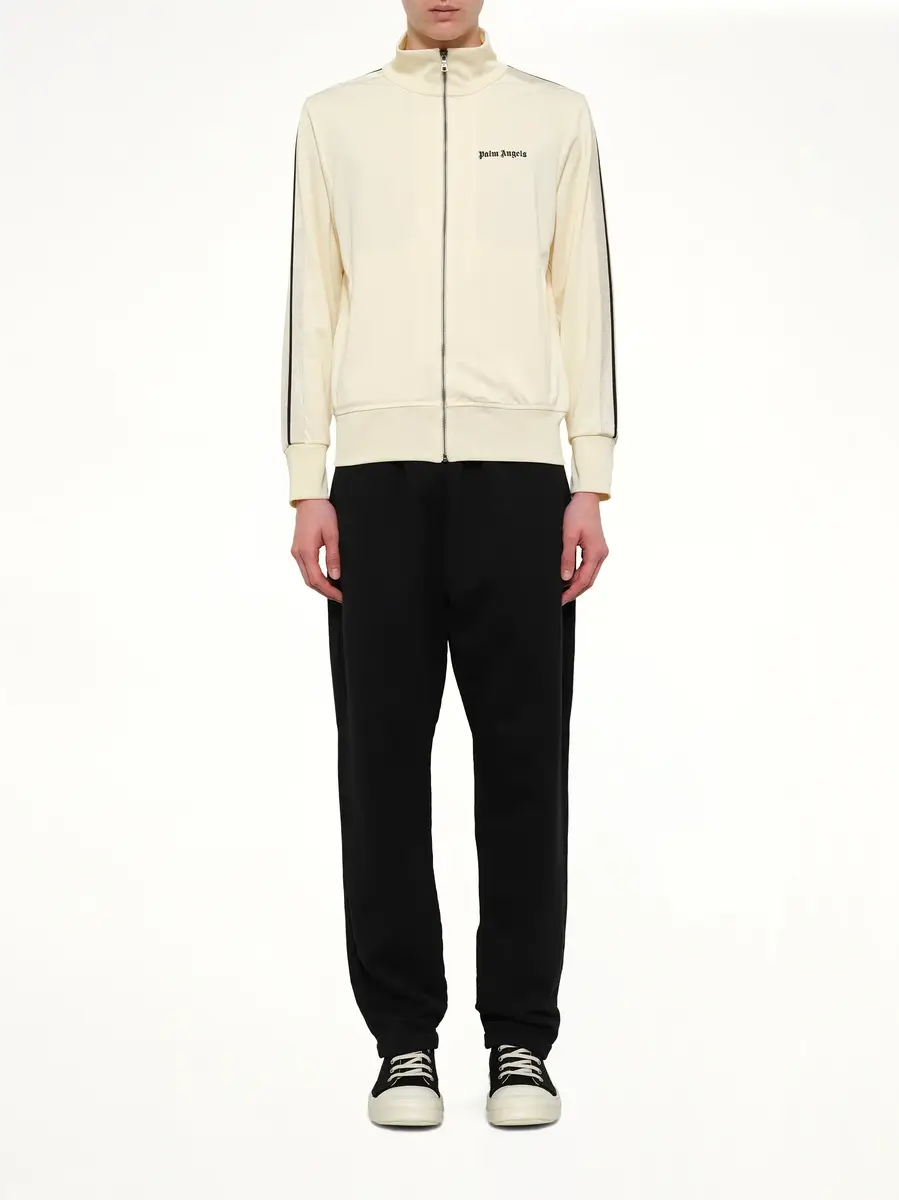 Palm Angels Classic Logo Track Top in Ivory/black | Thumbnail 7