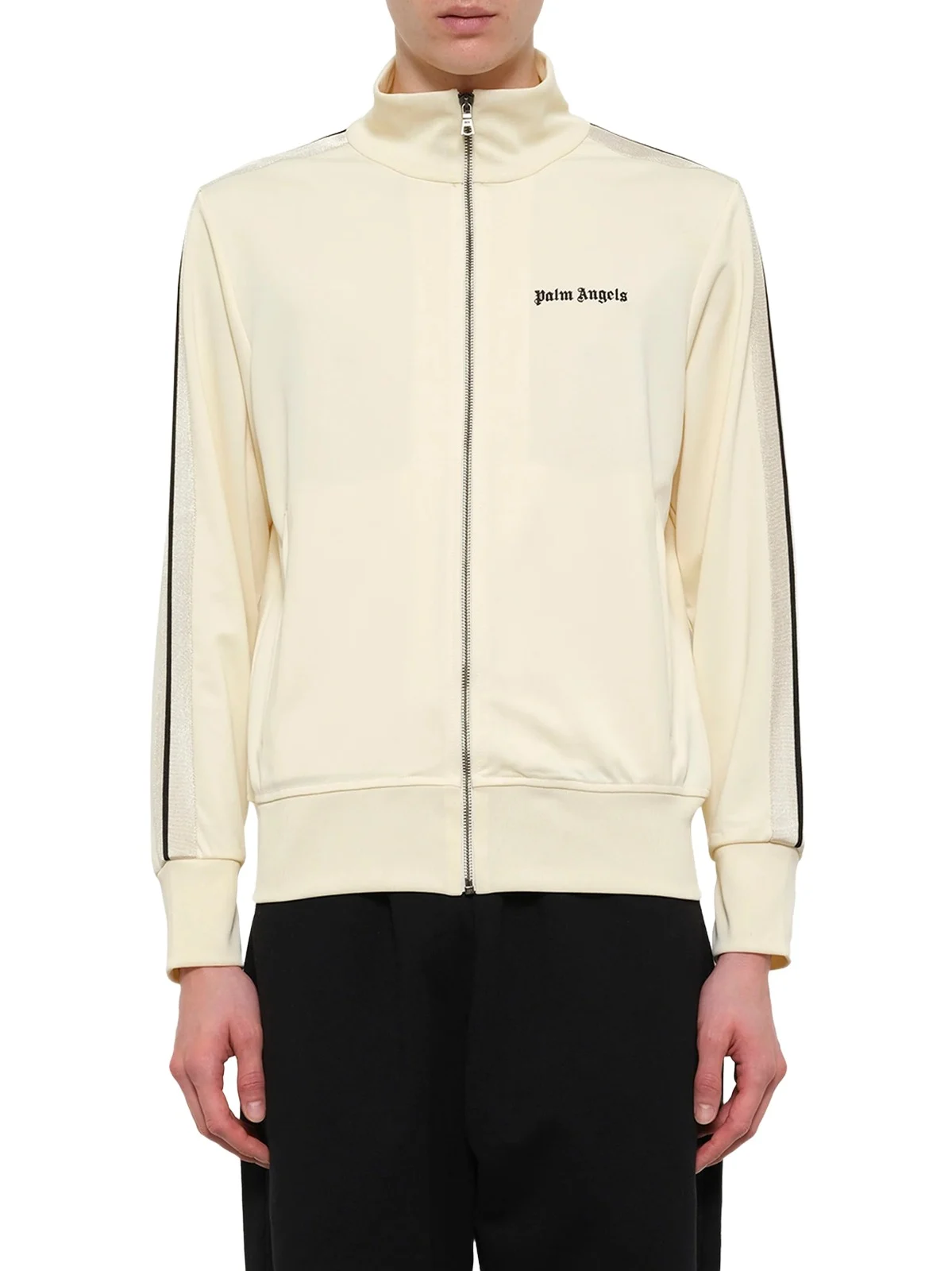 Palm Angels Classic Logo Track Top in Ivory/black
