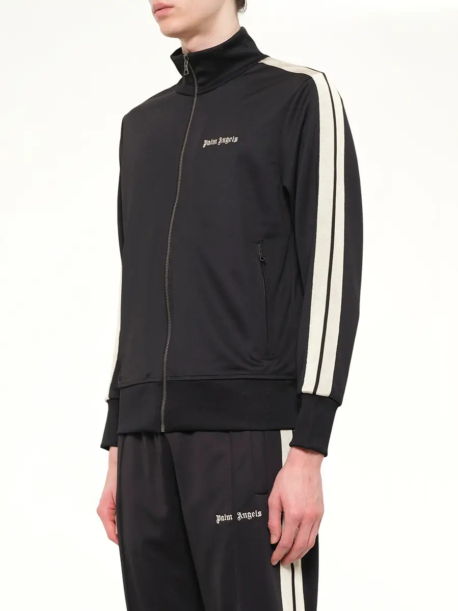 Palm Angels Classic Logo Track Top in Black/off White | Thumbnail 3 Palm Angels Classic Logo Track Top in Black/off White | Thumbnail 3