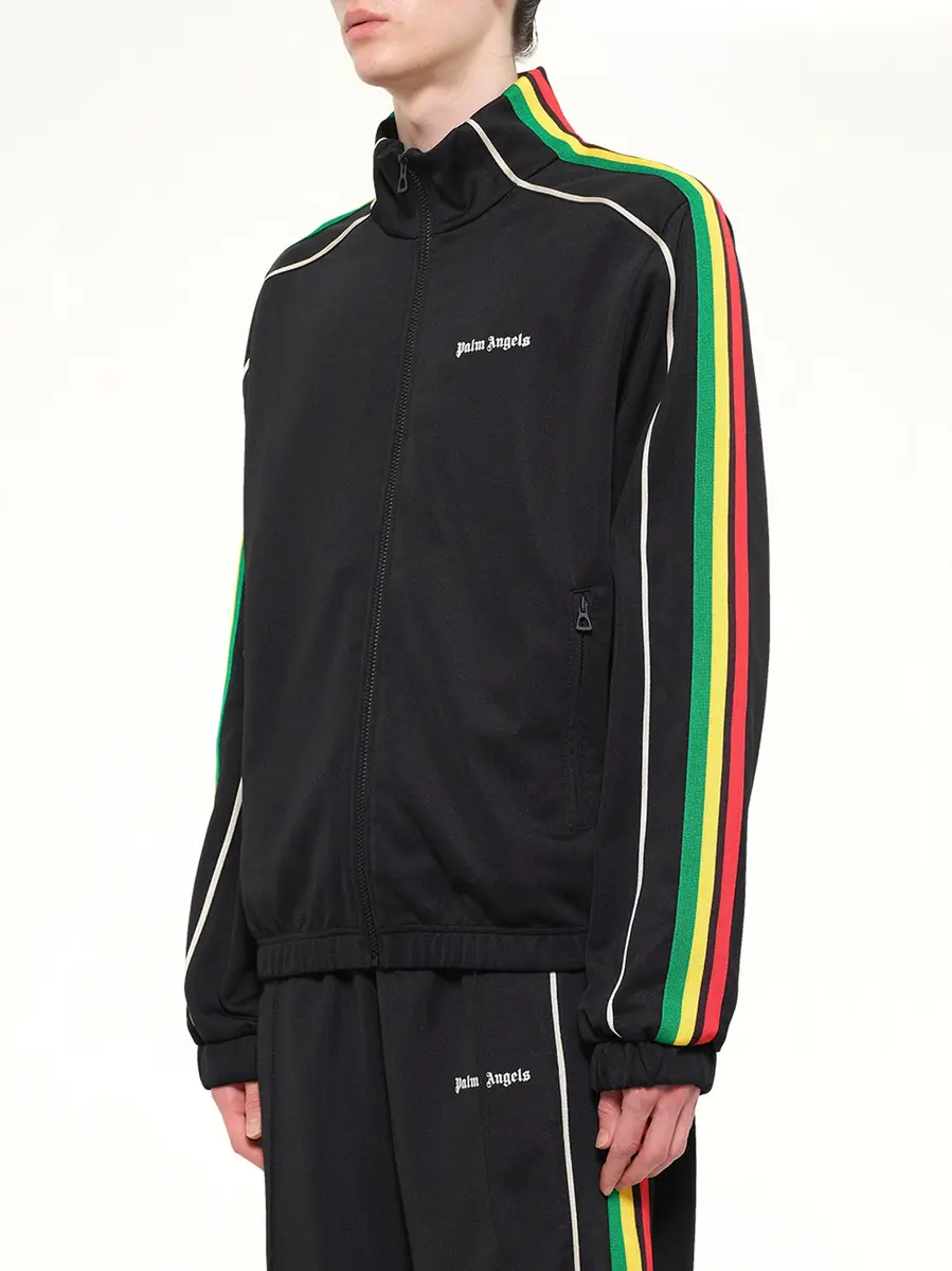 Palm Angels J Classic Logo Vint Track Top in Black/off White | Thumbnail 3 Palm Angels J Classic Logo Vint Track Top in Black/off White | Thumbnail 3