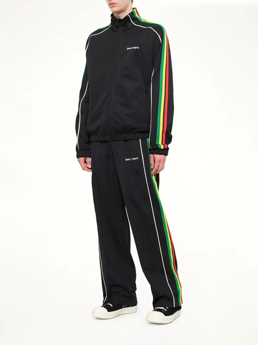 Palm Angels J Classic Logo Vint Track Top in Black/off White | Thumbnail 4 Palm Angels J Classic Logo Vint Track Top in Black/off White | Thumbnail 4