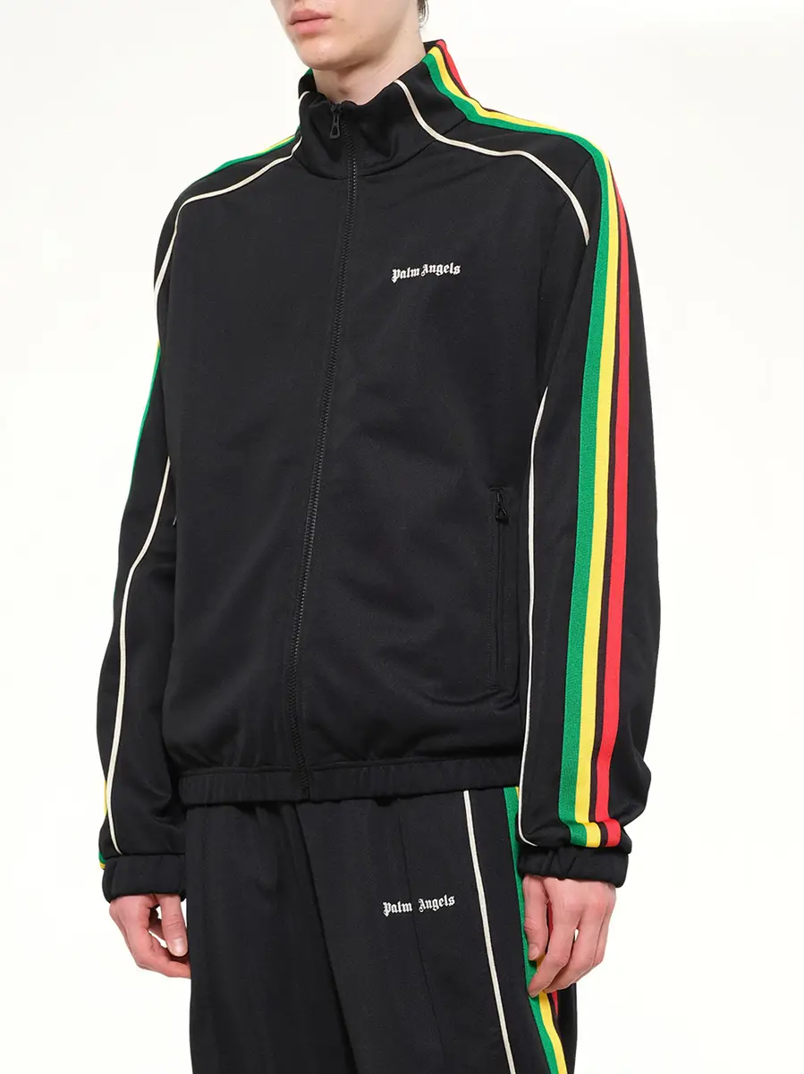 Palm Angels J Classic Logo Vint Track Top in Black/off White | Thumbnail 6 Palm Angels J Classic Logo Vint Track Top in Black/off White | Thumbnail 6