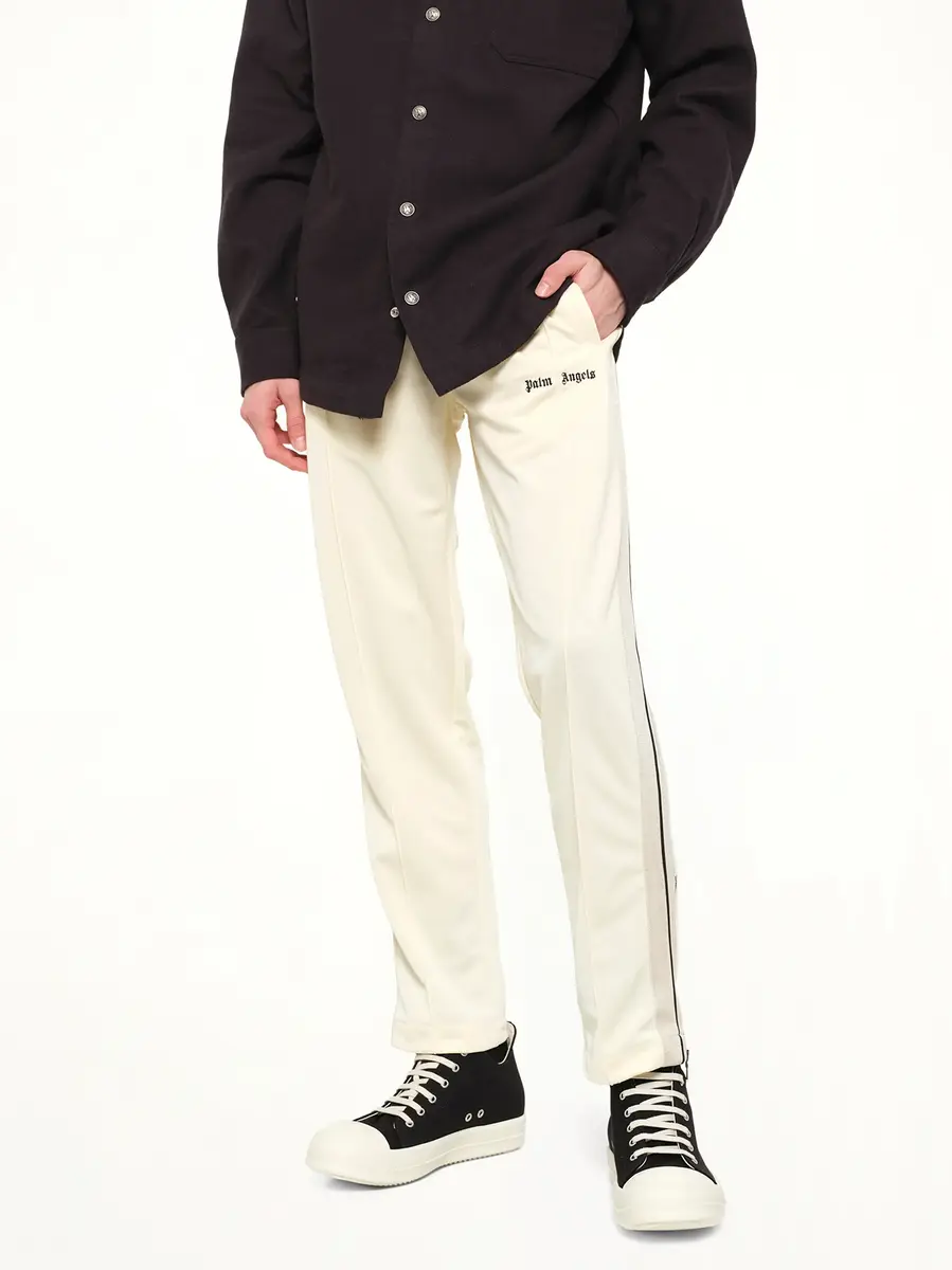 Palm Angels Classic Logo Track Pants in Ivory/black | Thumbnail 6