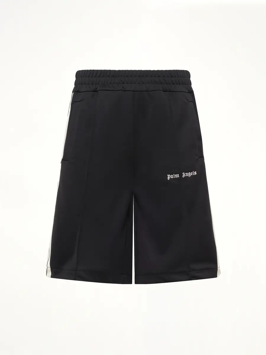 Palm Angels Classic Logo Track Shorts in Black/off White | Thumbnail 2 Palm Angels Classic Logo Track Shorts in Black/off White | Thumbnail 2