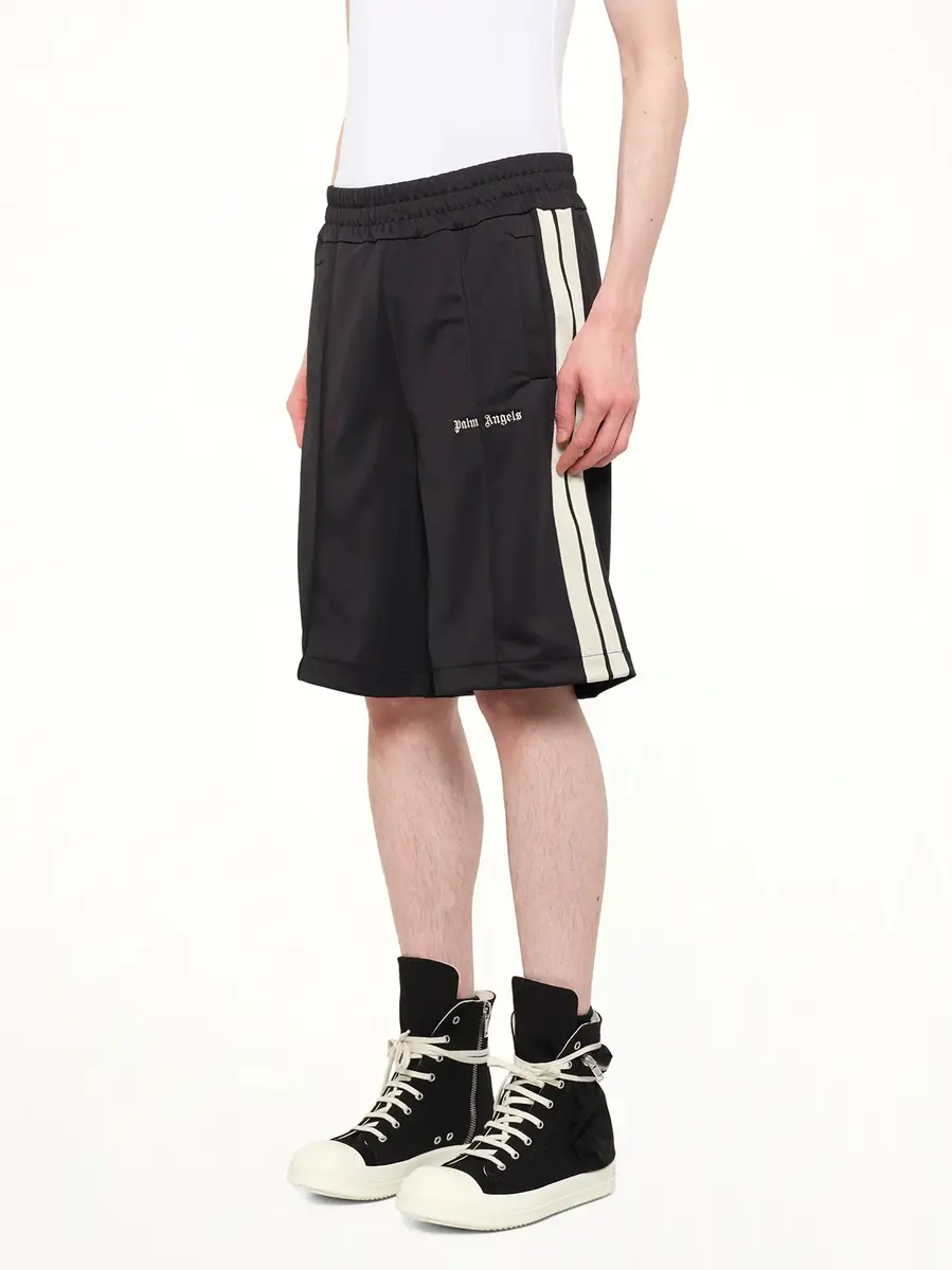 Palm Angels Classic Logo Track Shorts in Black/off White | Thumbnail 3 Palm Angels Classic Logo Track Shorts in Black/off White | Thumbnail 3