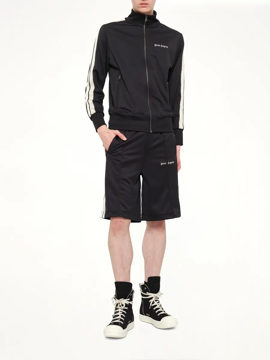 Palm Angels Classic Logo Track Shorts in Black/off White | Thumbnail 4 Palm Angels Classic Logo Track Shorts in Black/off White | Thumbnail 4