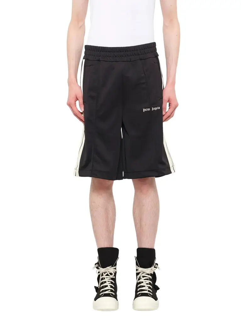 Classic Logo Track Shorts in Black/off White Classic Logo Track Shorts in Black/off White