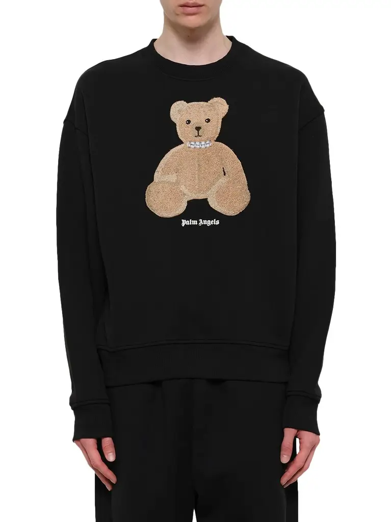 Palm Angels Bear Regular Sweatshirt in Black/brown