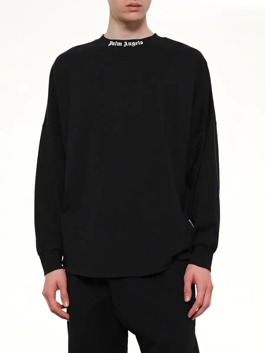 Palm Angels Classic Logo Over T-shirt L/s in Black/off White | Thumbnail 6 Palm Angels Classic Logo Over T-shirt L/s in Black/off White | Thumbnail 6