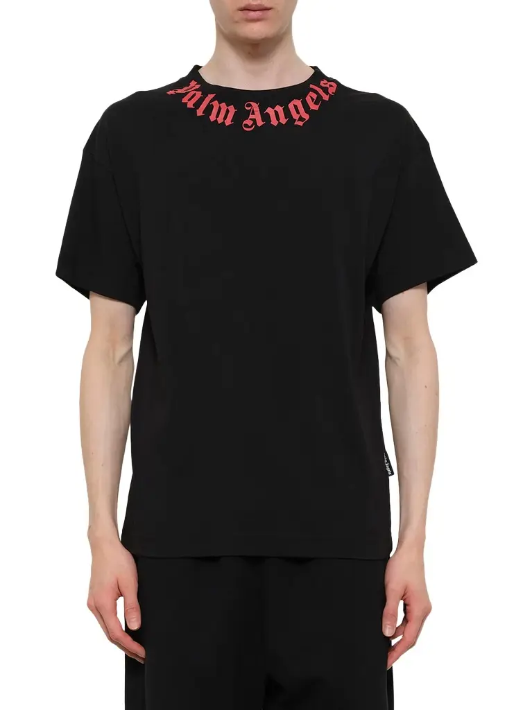 Neck Logo Regular T-shirt in Black/red Neck Logo Regular T-shirt in Black/red
