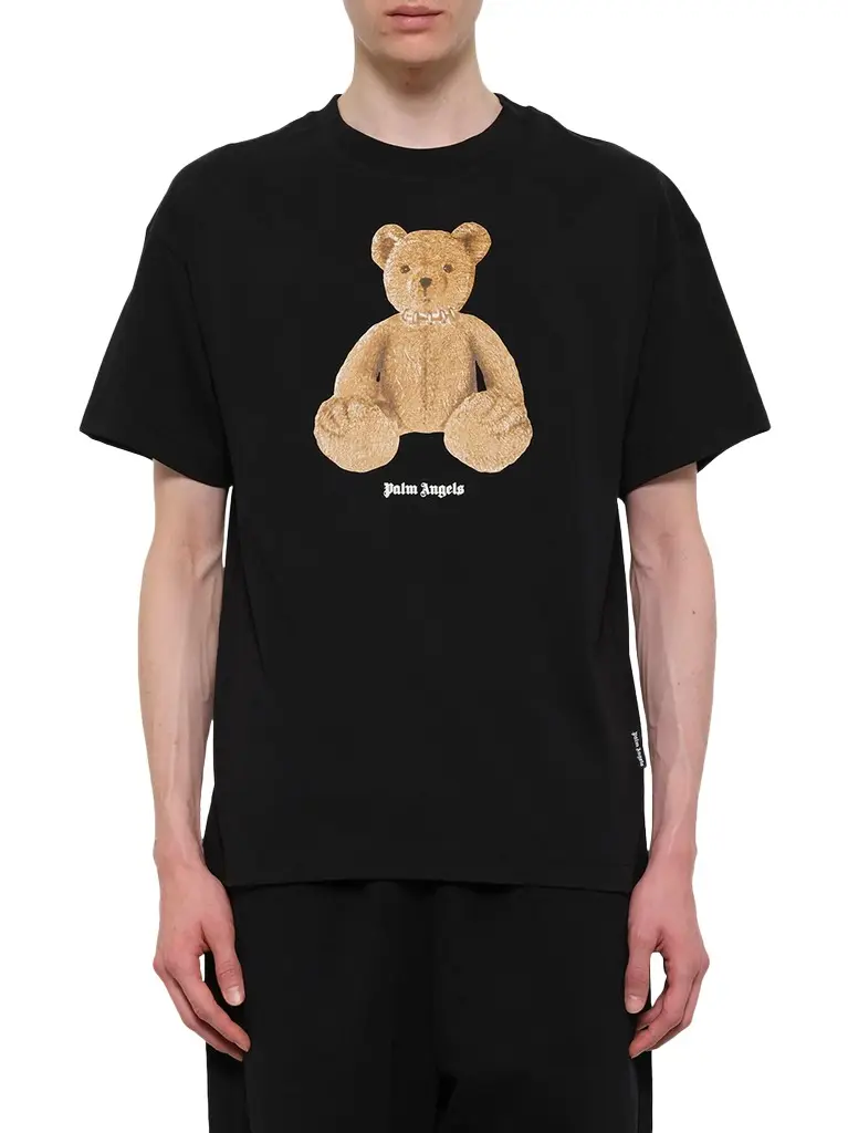 Palm Angels Bear Regular T-shirt in Black/brown