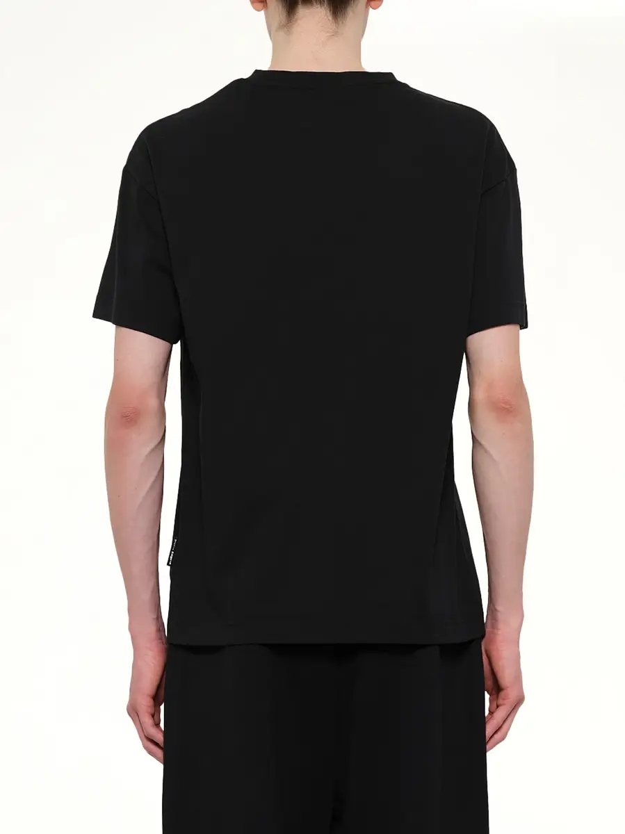 Palm Angels Curved Logo Regular T-shirt in Black/off White | Thumbnail 5