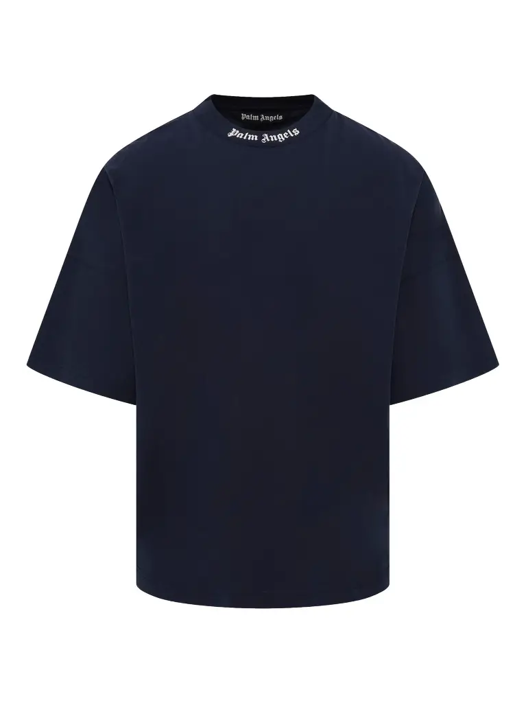 Palm Angels Classic Logo Over T-shirt in Navy Blue